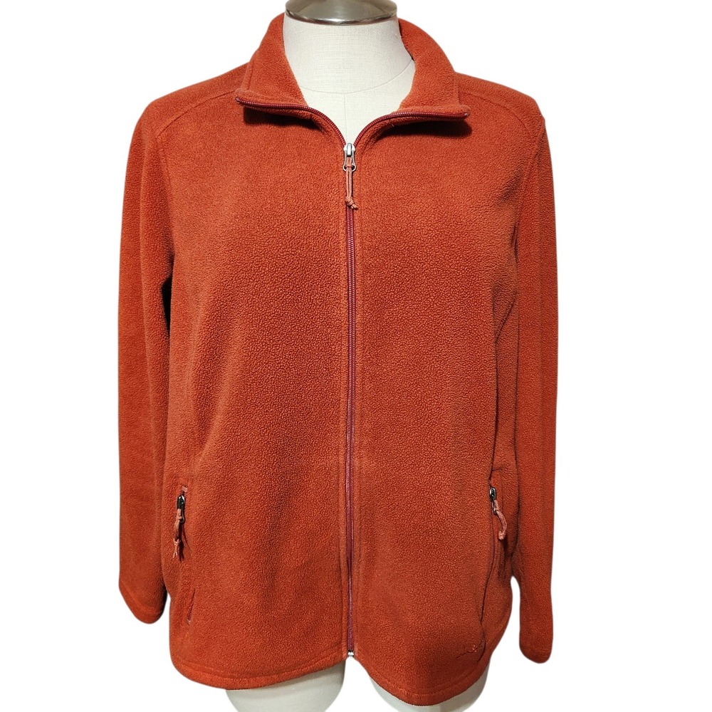 L.L. Bean Polartec recycled fleece full-zip jacket burnt orange 2X